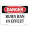Signmission Safety Sign, OSHA Danger, 7" Height, Rigid Plastic, Burn Ban In Effect, Landscape OS-DS-P-710-L-2424 - alternate 1